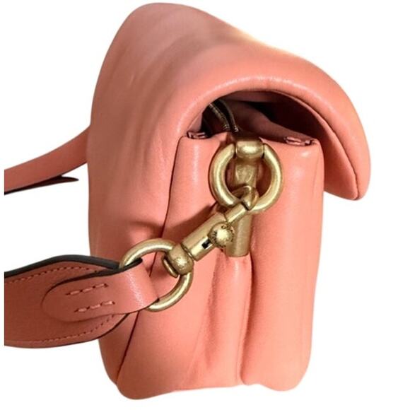 Coach Soft Tabby Leather Shoulder Bag Coral Pink Crossbody 11x10x3 - Picture 9 of 13